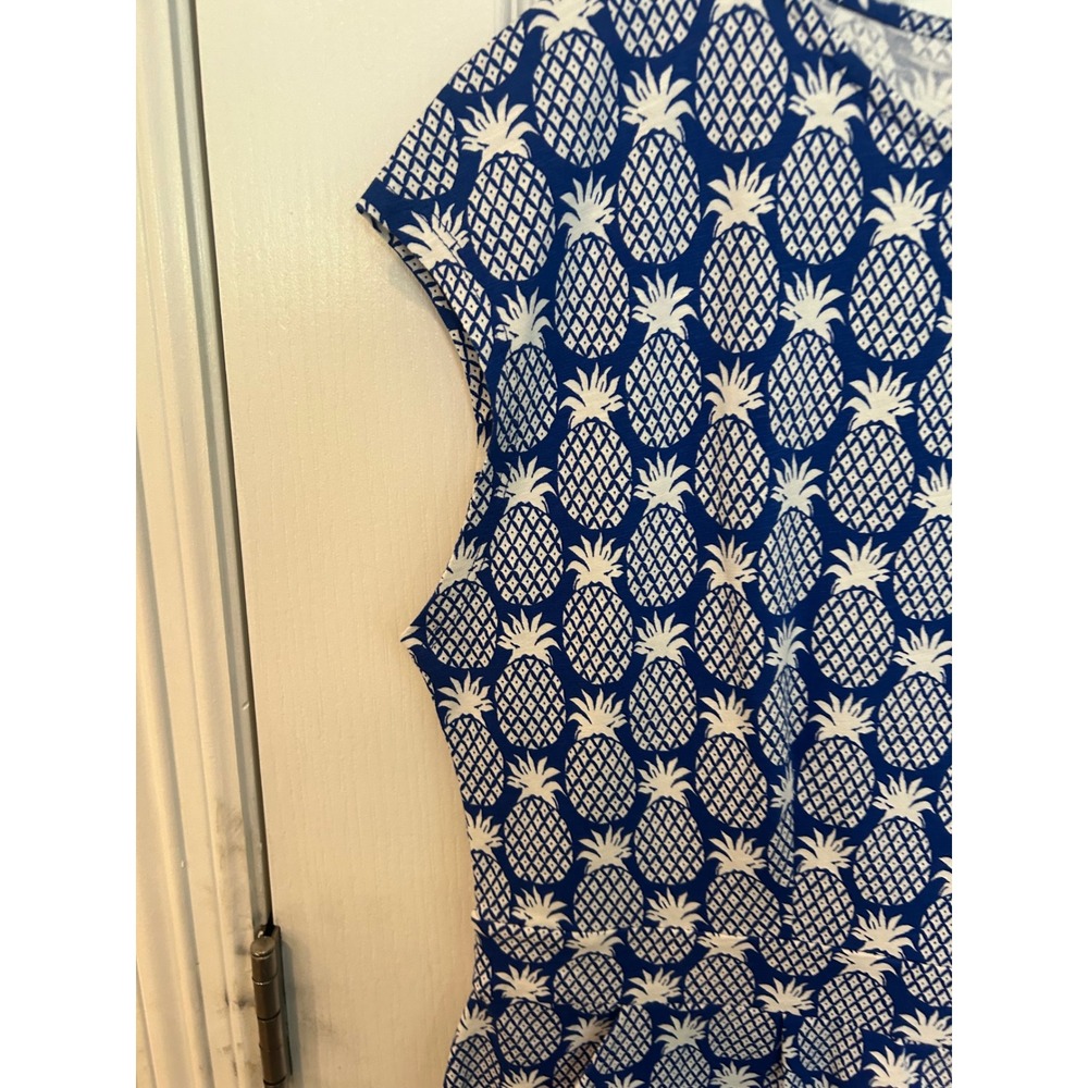 Boden Dress Blue Pineapple Print Cotton Sleeveless Pockets Summer Casual 14R - Picture 5 of 8
